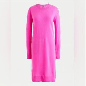 J. Crew 100% Cashmere Women's Long Sleeve Neon Pink Dress